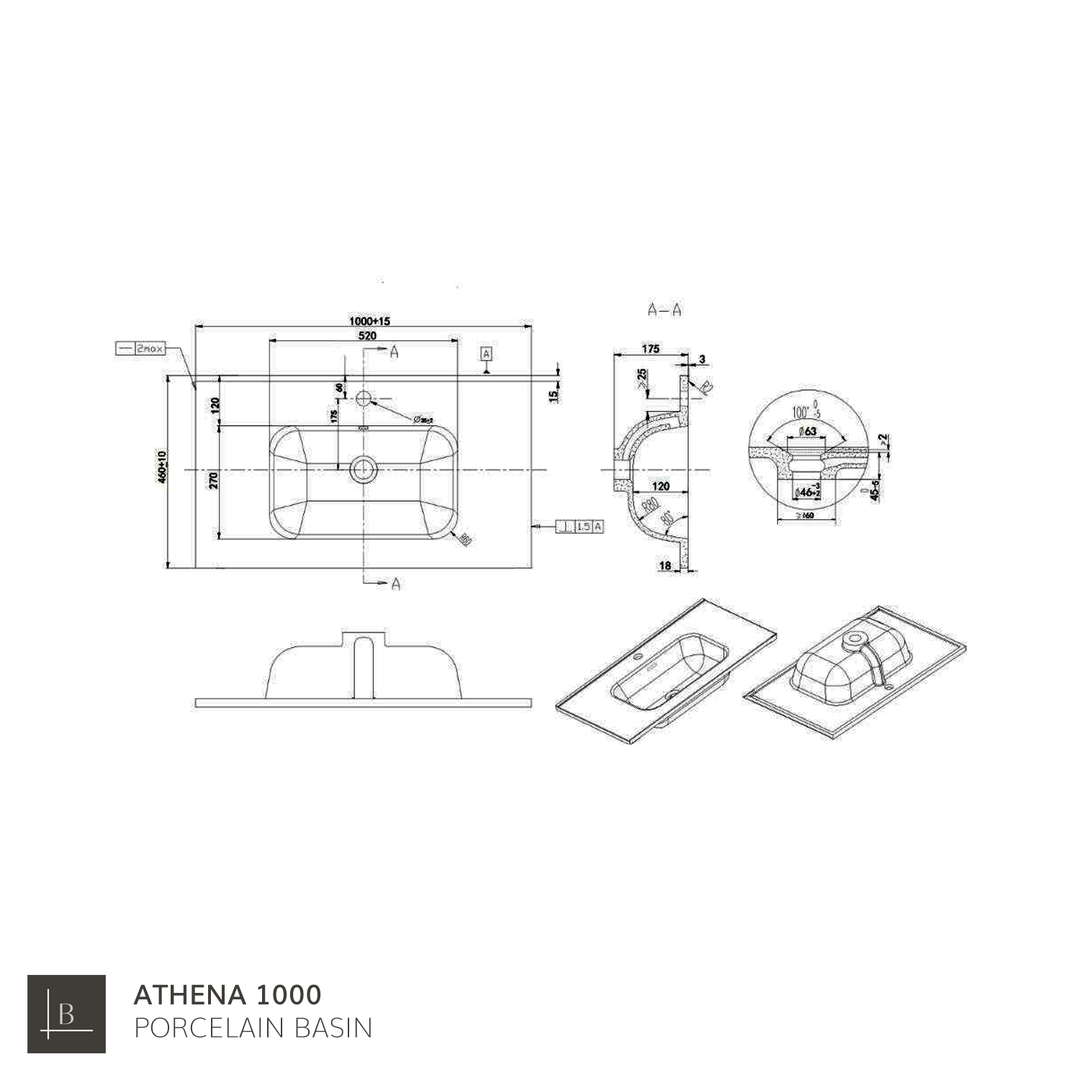 Rome1000mm Wall Hung Basin Units with Chrome Handles - Gloss White