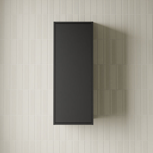 Milan 900mm Wall Hung Wall Cabinet - Matt Black