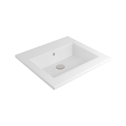 Bristol 600 No Tap Hole Wall Hung Basin - Gloss White
