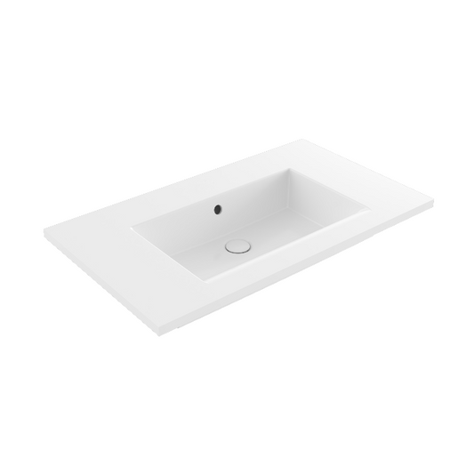 Bristol 800 No Tap Hole Wall Hung Basin - Gloss White