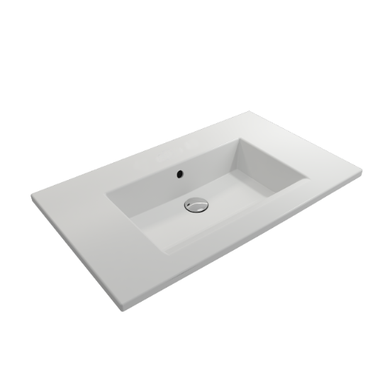 Bristol 800 No Tap Hole Wall Hung Basin - Gloss White