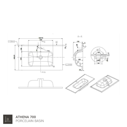 Catania Porcelain Basin Sink - Gloss White