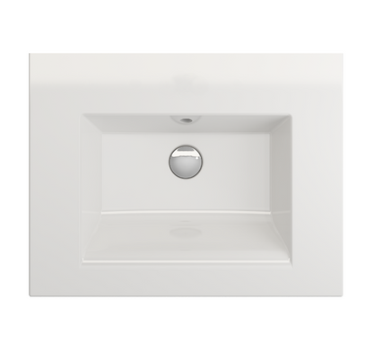 Bristol 600 No Tap Hole Wall Hung Basin - Gloss White