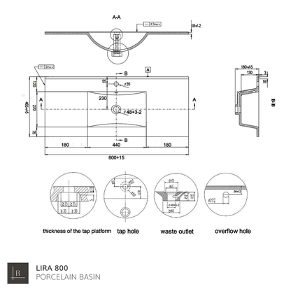 Marseille 800mm Wall Hung Basin Units with Matt Black Handles - Ostippo Oak