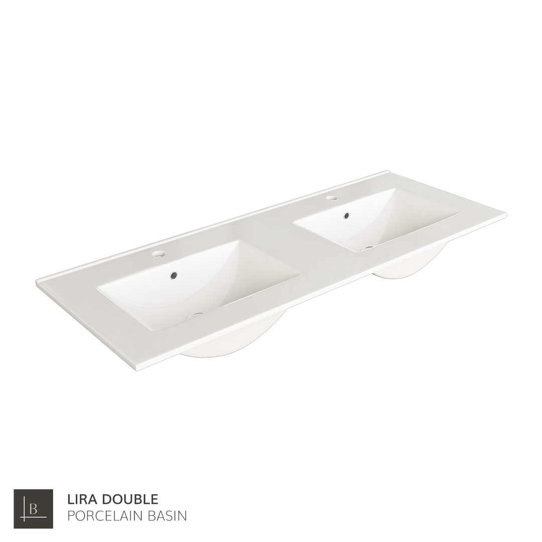 Rome1200mm Wall Hung Basin Units with Matt Black Handles - Ostippo Oak