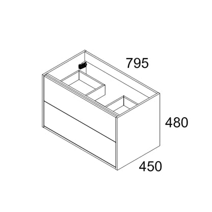 Milan 800mm Wall Hung Vanity Unit with Basin - Matt White